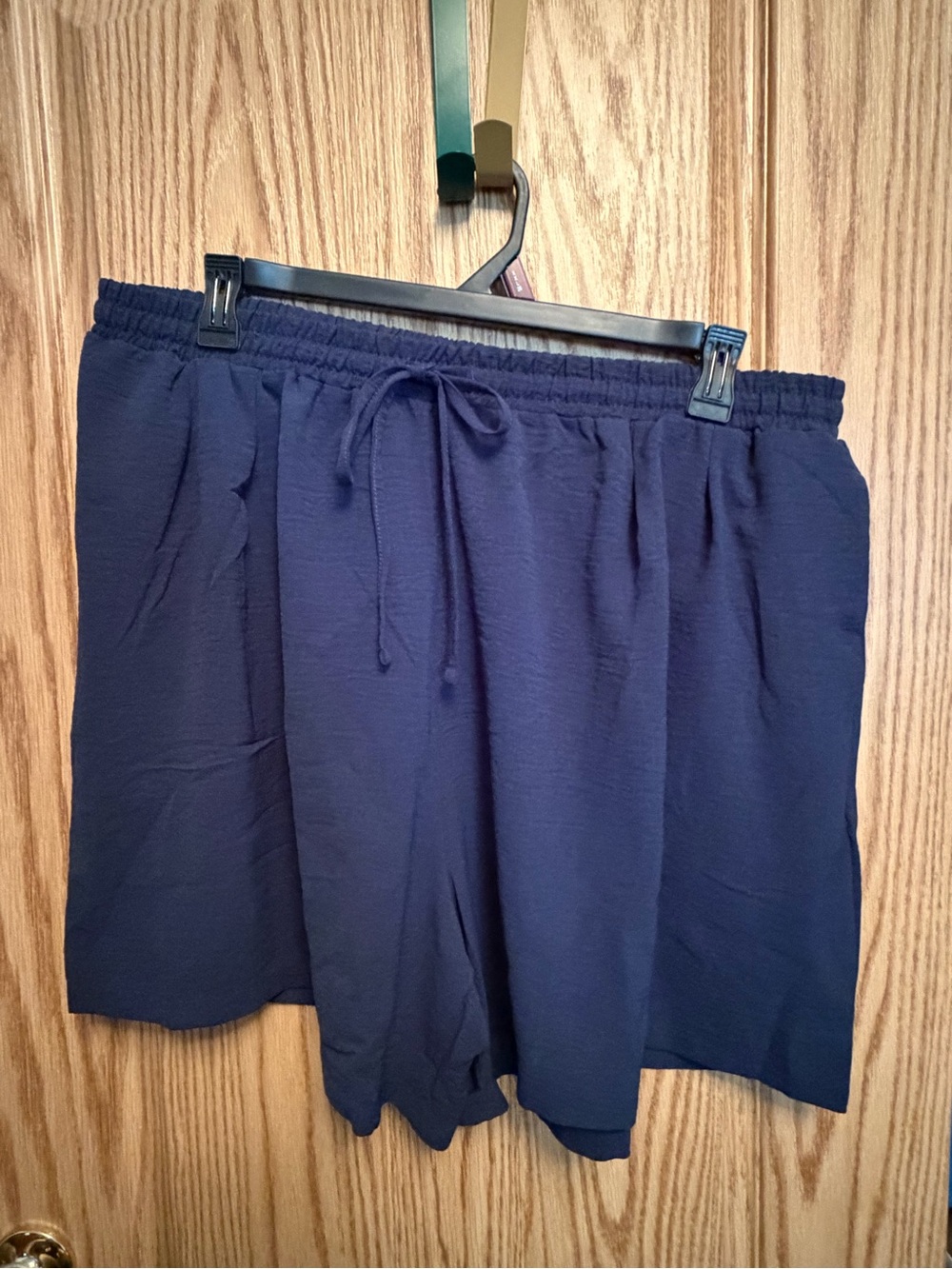 Relaxed Navy Drawstring Womens Shorts
